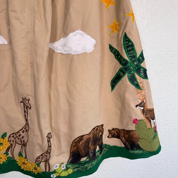 Vintage Noahs Ark Skirt Womens 14 Animals Teacher Bible Art to Wear Handmade - Picture 8 of 16